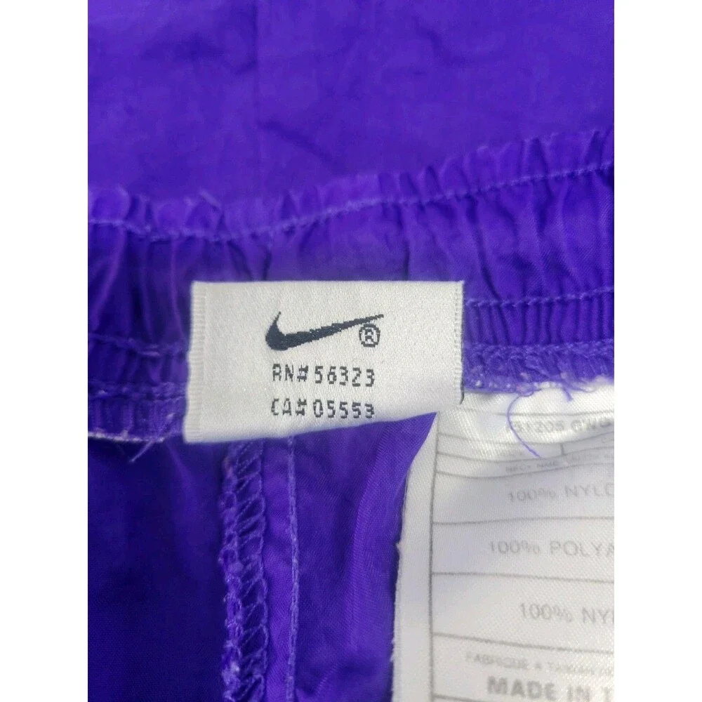 Vintage 90s Nike Shorts Nylon Windbreaker Drawstring Unlined Pocket Purple Sz 14